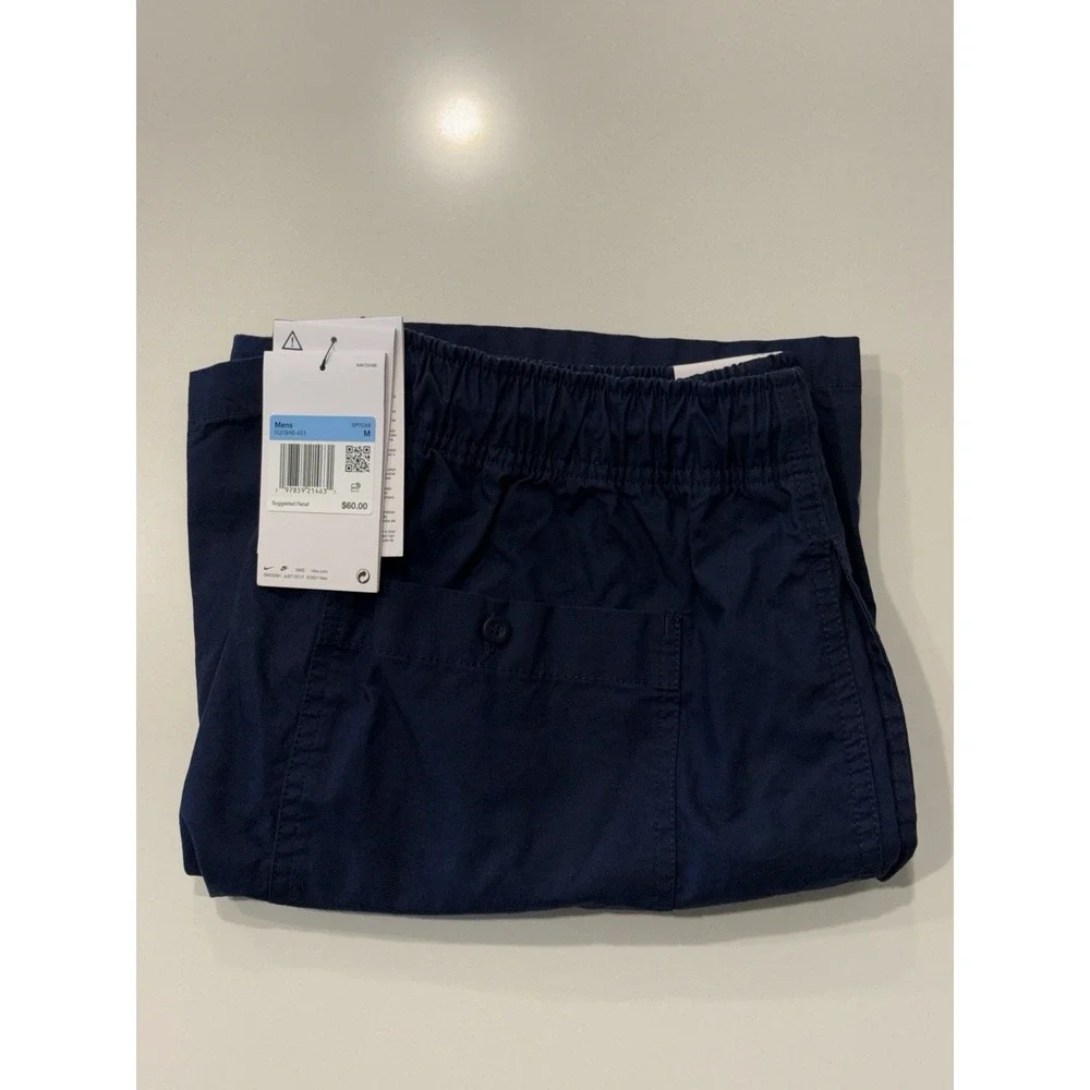 Nike Club Flow Shorts HJ1946-451 Obsidian Blue Cotton Enzyme Wash Mens M NWT